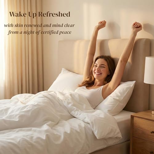 Image of Beckham Hotel Collection Pillowcases King Size Set of 2, Cool Touch Cotton Sateen Fabric, 500TC, Silky Smooth & Soft, Open End, White