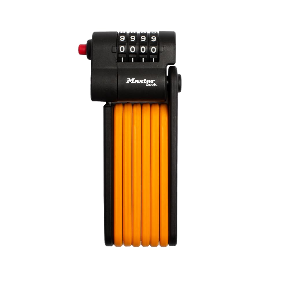 Photo 1 of Master Lock Orange Hardened Steel Link Folding Bike Lock, Heavy Duty Anti-Theft Bicycle Lock with Customizable Combination, 2-1/2ft (80cm) Length x 0.15 in (4 mm), 8336EC