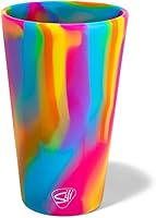 Silipint 16oz Unbreakable Silicone Pint Glass - BPA-Free Reusable Cup, Microwave Freezer Dishwasher Safe, Hippie Hops Design