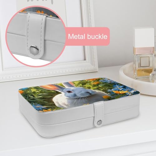 Boîte à bijoux en cuir synthétique durable avec boucle en métal robuste