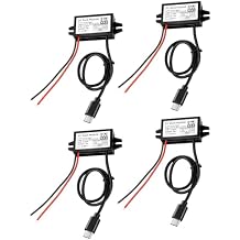 4-Pcs DC 12V/24V to 5V USB C Step Down Converter,Aideepen 3A 24W Type-C Output Charging Module Waterproof Buck Module Power Adapter