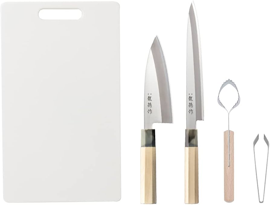 Amazon | お魚が捌ける料理道具5点セット 龍徳 Light（出刃包丁・刺身