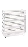 SSWBasics White Slatwall Gondola Unit - 6 Shelves - Rolling Unit - Sturdy Display - Retail Perfect
