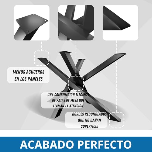CM Furniture Patas para Mesa Cristal Madera Negro Base Araña para Redondas Cuadradas Spider Tipo Forma X Cruzadas Estrellam Carga Pesada - para Mesa de Comedor Escritorio Conferencias A: 71 cm DIY - imagen 3