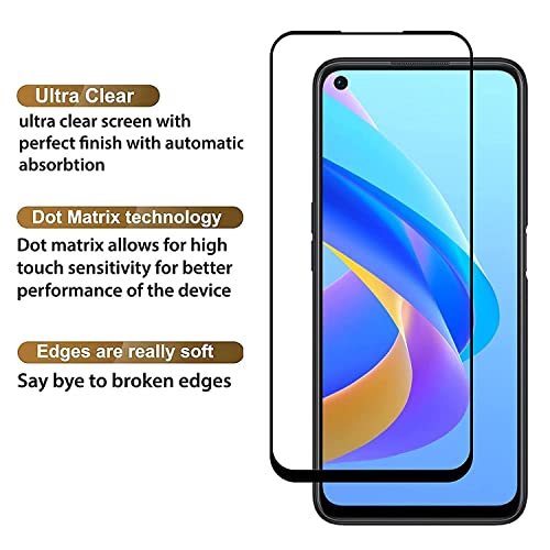Image of Screen Protector for Oppo A76 (Black) Tempered Glass Edge-to-Edge 6D Screen Guard With Installation Kit