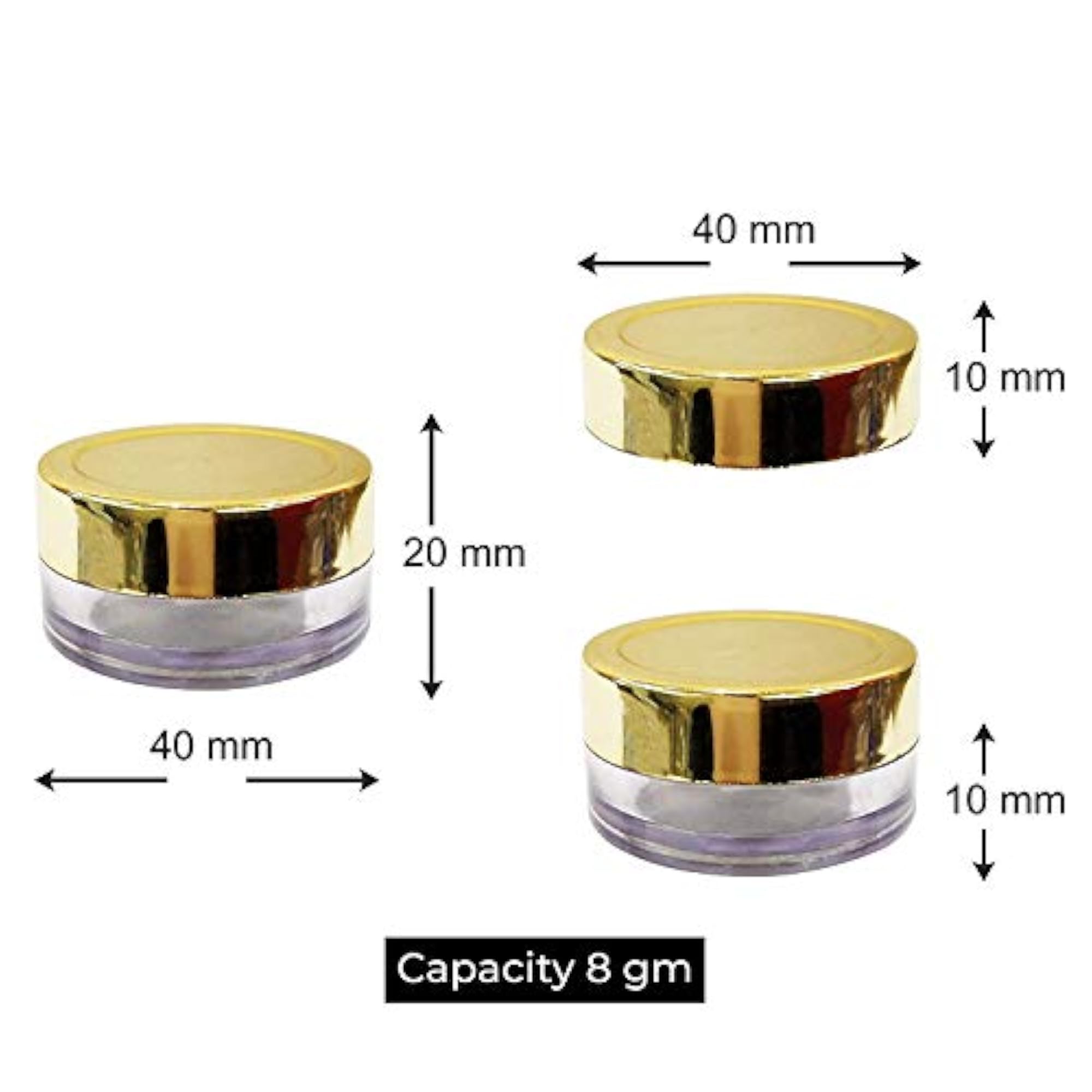 Wholesale Pack of 60PCS 8GMS San Jars with Gold Lids