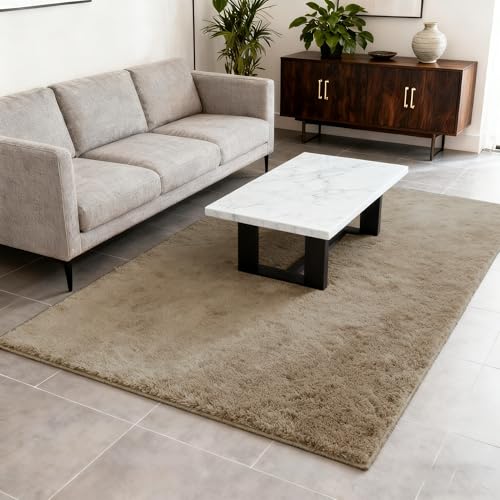 Tapis de salon moelleux pour réchauffer un sol froid et habiller un grand espace