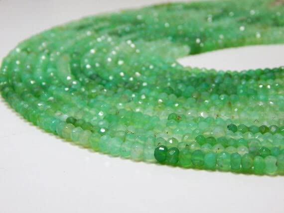 Chrysoprase faceted beads 4mm pour créer des bijoux bohèmes chics et colliers d'été