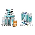 NU Aqua 7-Stage UV & Alkaline Under Sink Reverse Osmosis Water Filter System + 1 Year Replacement Membrane Filter Set - RO Filtration - Faucet & Tank - 100GPD Undersink