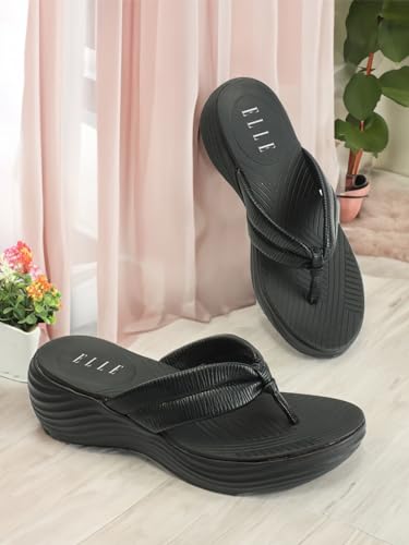 Image of ELLE womens El-st-wn-46 Black Wedge Sandal