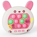 Easter Basket Stuffers Pink Bunny Upgraded Handheld Pop It Light Up Game Toys Pop It Pro Game Portable Puzzle Game Machine for Kids 3-12 Bubble Stress Light Up Game Xmas Gifts for Boys and Girls