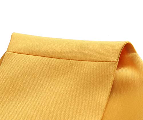 Uninukoo Mens Suit Vest Slim Fit Casual Waistcoat Four Buttons Tuxedo Suit Vest Us Size 32 (Label Size L) Yellow #TOP3