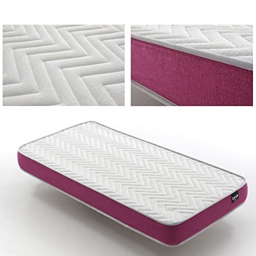 Tanuk Colchon Viscoelastico 90x190 Teen Sun 15 Multicolor Colchon Infantil y Juvenil Hipoalargenico Termoregulador Envio Envasado al Vacio y Enrollado
