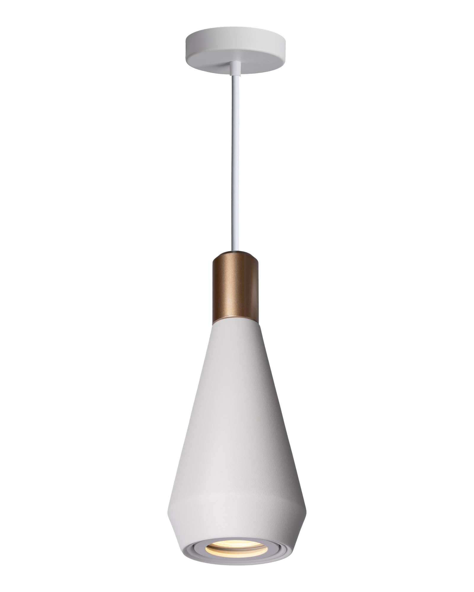 Aisilan Modern White Pendant Light Ceiling Pendant Lights with 5W GU10 Bulb Adjustable Height LED Hanging Lighting for Bedside Bedroom Kitchen Bar