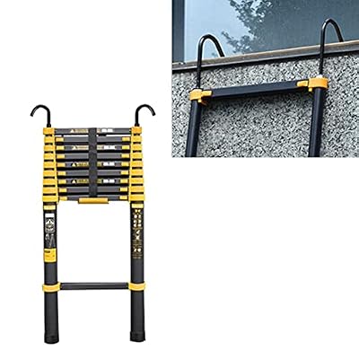 Telesladder 4M/ 4.7M/ 5.5M/ 6M Tall Aluminum Telescoping Ladder, Compact Extension Ladders with Hooks, Engineeladder for Roof Loft Camper,/5.9M/19.4Ft