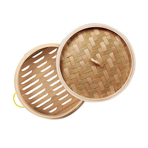 Vaporizador de bambu para cozinha Cabilock 2 peças com tampa de vaporizador chinês cesta para cozime