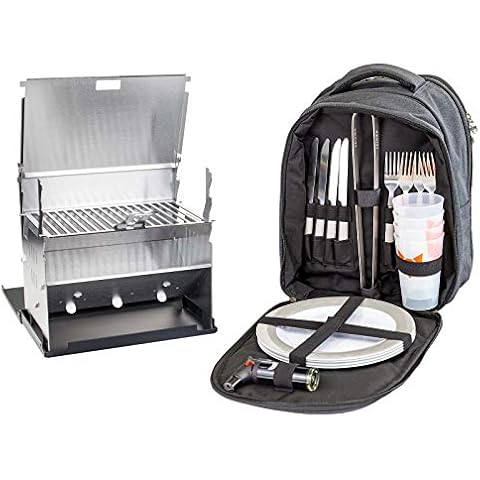 FENNEK Backpack und Grill im Set | Picknick, Camping, Trekking, Wander, Outdoor Rucksack Cover