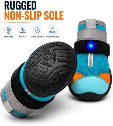 Glow Paws for Dogs, Valenio GlowPaws Shoes, LED Dog Boots,1 - 2