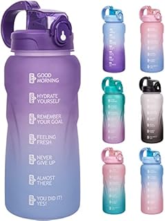 DEARRAY 2 Litre Sports Motivational Water Bottle with Straw and Time Marks, Drinking Bottle for Fitness, Gym, Yoga, Hiking
