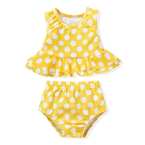 Image of Aalizzwell Toddler Baby Girl Bathing Suit Two Piece Swimsuit Bikini Beach Wear