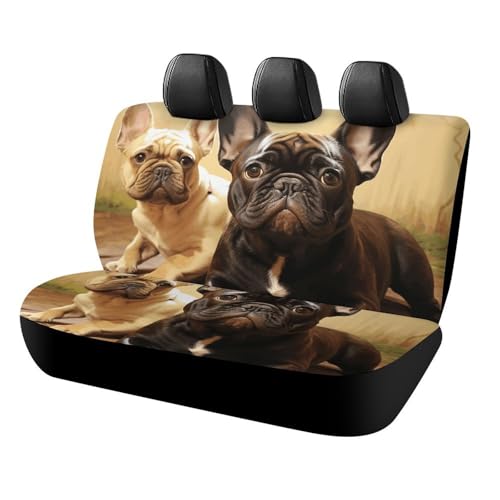 Housse de siège de voiture imperméable et antidérapante bouledogue français