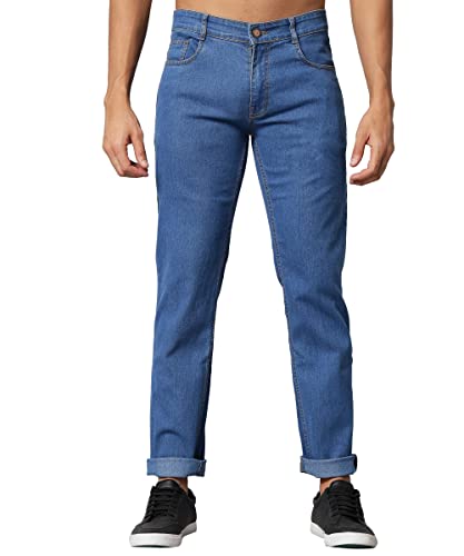 Image of STUDIO NEXX Men's Regular Fit Jeans|Stretchable Mid Rise Denim |Contrast Detailed Stitch