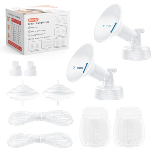Hranio Breast Pump Parts Compatible with Spectra Replacement Pump Parts 21mm Flange Spectra Pump Parts S1 S2 Replacements Full Set 2 Set (Full SET-21MM)