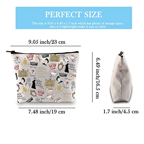 TV Show Inspired Gift V. Crawley Quote Inspired Gift TV Show Merchandise Zipper Pouch Makeup Bag for Fans Women Girls (Downton TV Pattern Bag EU) - Image 2