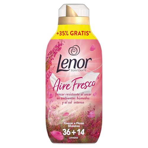 Lenor Aire Fresco Suavizante Para Ropa Frescor A Flores Silvestres 50 Lavados, 700ml, Frescor Resistente Al Secar En Ambientes Húmedos O Al Sol Intenso
