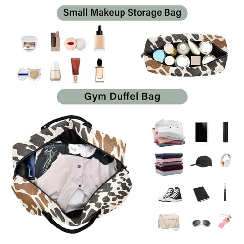 Kigai Cow Print Duffle Bag Versatile Travel Duffel for Men and Women, Carry On for Weekend or Overnight Stay4
