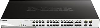 D-Link Poe+ Switch, 24 28 Port Smart Managed Layer 2+ Gigabit Ethernet with 4 Gigabit RJ45/SFP Combo Ports and 370W PoE Budget (DGS-1210-28MP)