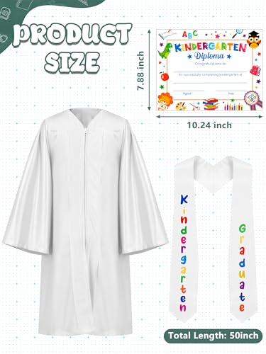 Image of QZYL Kindergarten Graduation Cap and Gown Set, 2026 Congrats Grad Outfit with Tassel & Certificate for Kindergarten