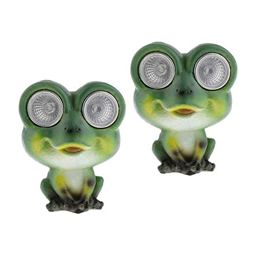 Lámpara de Césped 2pcs Luz de Jardín en Apariencia de Rana con Energía Solar para de Patio