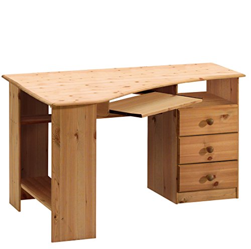 Eckschreibtisch Steens Kent Schreibtisch, 3 Schubladen, Kiefer