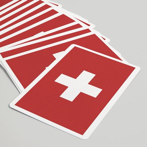 Baraja de Póker Bandera Suiza 52 Cartas Tamaño Poker miniatura 5