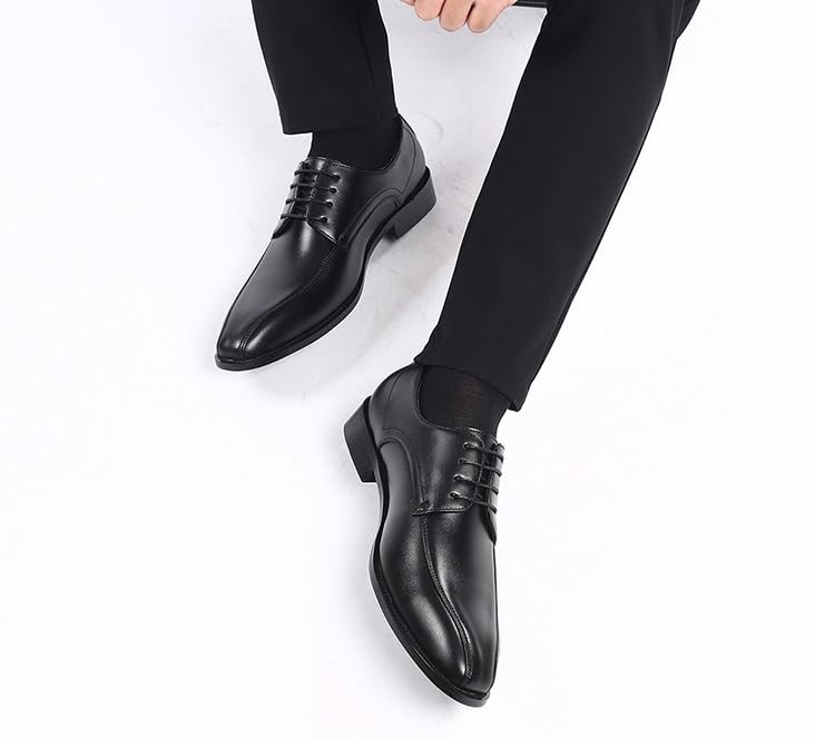 Men's Dress Shoes Mens Leather Formal Classic Business Oxford Shoes Casual Wedding Derby Shoes(10.5)4