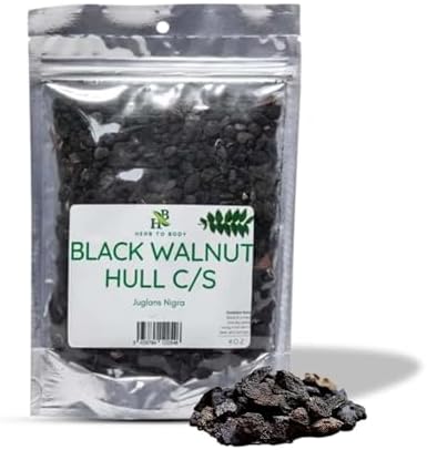 Herb To Body Black Walnut Hull Cut & Sifted – 4 oz, Wildcrafted Juglans Nigra, Dried Black Walnut Hulls for Herbal Tea, Traditional Uses and Gut Wellness