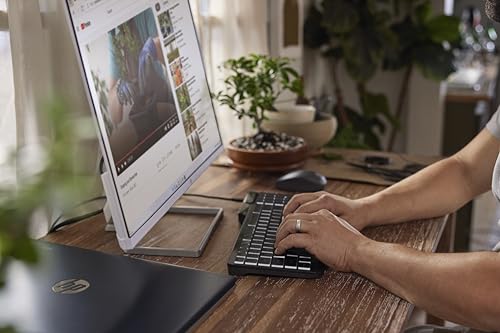 HP 400 Backlit Wired Keyboard | Warm White LED Illuminated Keys w/ 3 Brightness Levels | Slim & Portable Design | 12 Programmable Keys | USB-C cord and USB-A adapter | Spill-Resistant | Black - Image 8