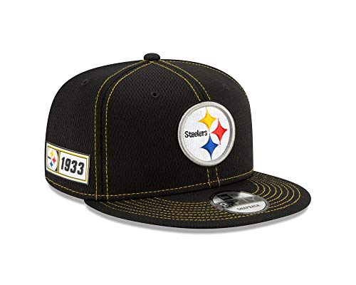 BONE 9FIFTY NFL ON-FIELD COLECAO SIDELINE PITTSBURGH STEELERS ABA RETA SNAPBACK PRETO New Era