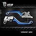 MZS Blue Dirt Bike Brake Clutch Levers Pivot Adjustable CNC Compatible with YZ125 YZ250 YZ426F YZ450F 2001-2007 / YZ250F 2001-2006