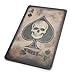 Ace of Spades Morale Patch w Skull Hook and Loop Playing Card Badge 8cm x 5cm British Forces Airsoft PVC Coyote and Black Distressed