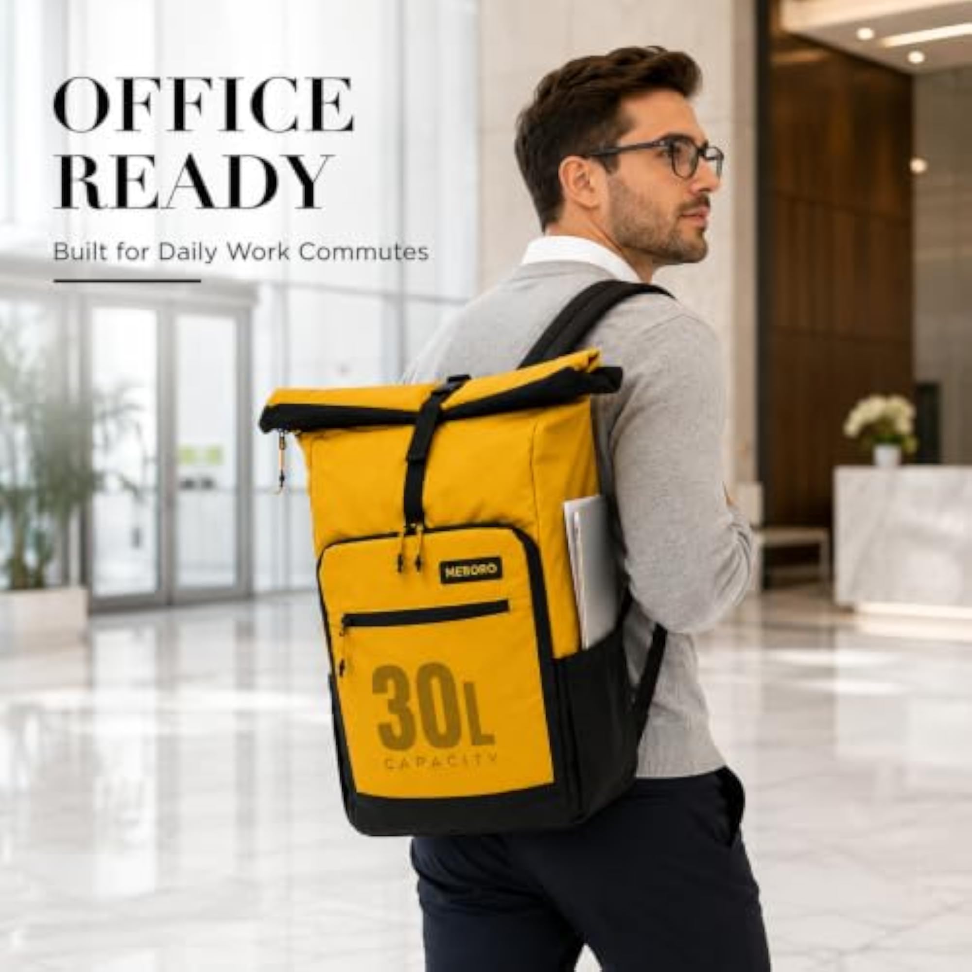 Mustard Travel Backpack, Durable and Waterproof