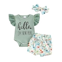 Green New Here Shorts Set