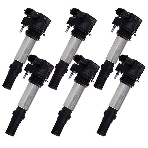 WHEELTECH Ignition Coils Compatible with for B-uick/for C-adillac/Chev-y/for G-MC/for S-aab/for Satur-n 2004-2009 Vehicles Equivalent with Part-numbers: UF375 (Pack of 6)