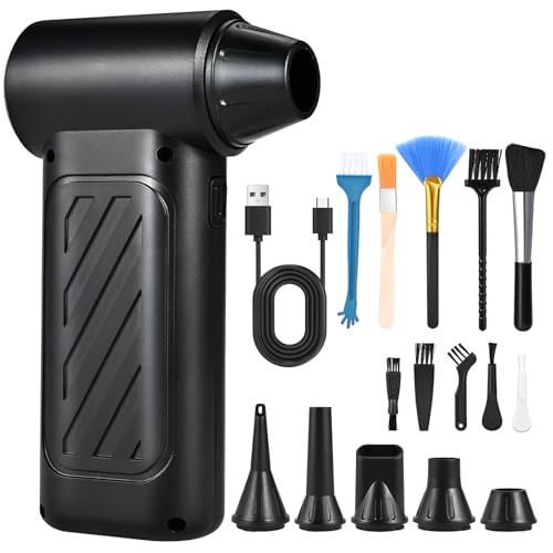 Faburo Elektrische Staubgebläse Druckluftspray 3-Gang Einstellbare Electric Compressed Air Duster 105000RPM Mini Gebläse für Laptop Tastatur Haus Auto Bürogeräte Sofa & Outdoor PC Reinigungsset