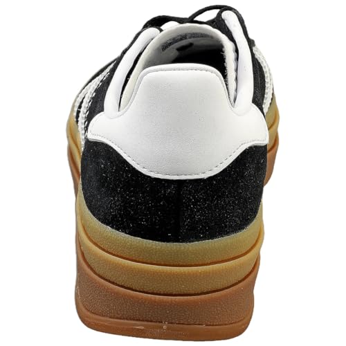 Image of adidas Gazelle Bold W Women's Three Layers Q-Pannel Gum Sole Trainers (Black White, US 9.5)