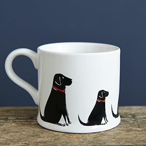Sweet William Black Labrador Mug (row of labs) Cover
