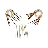 40" Inch Circular Premium Bamboo Knitting Needles by StitchBerry, 15 Set Collection (US#0 2mm - US#15 10mm)