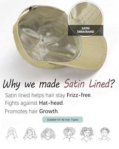 Image of Womens Satin Lined Unstructured Baseball Cap Unisex Silk Lining Washed Cotton Adjustable Vintage Dad Hat