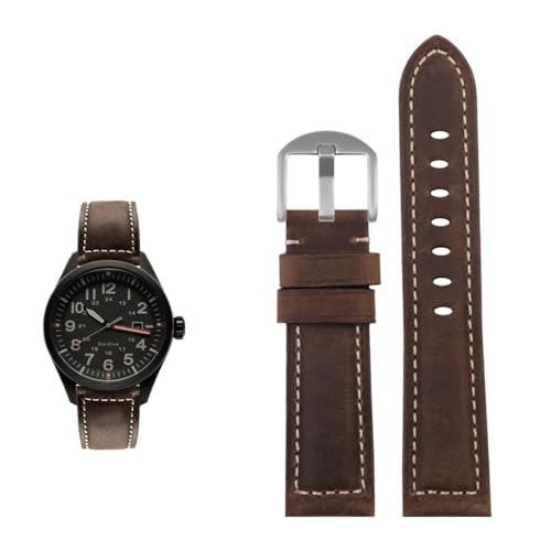 Bracelet de montre en cuir vintage souple fait main pour remplacer un bracelet rigide 22mm